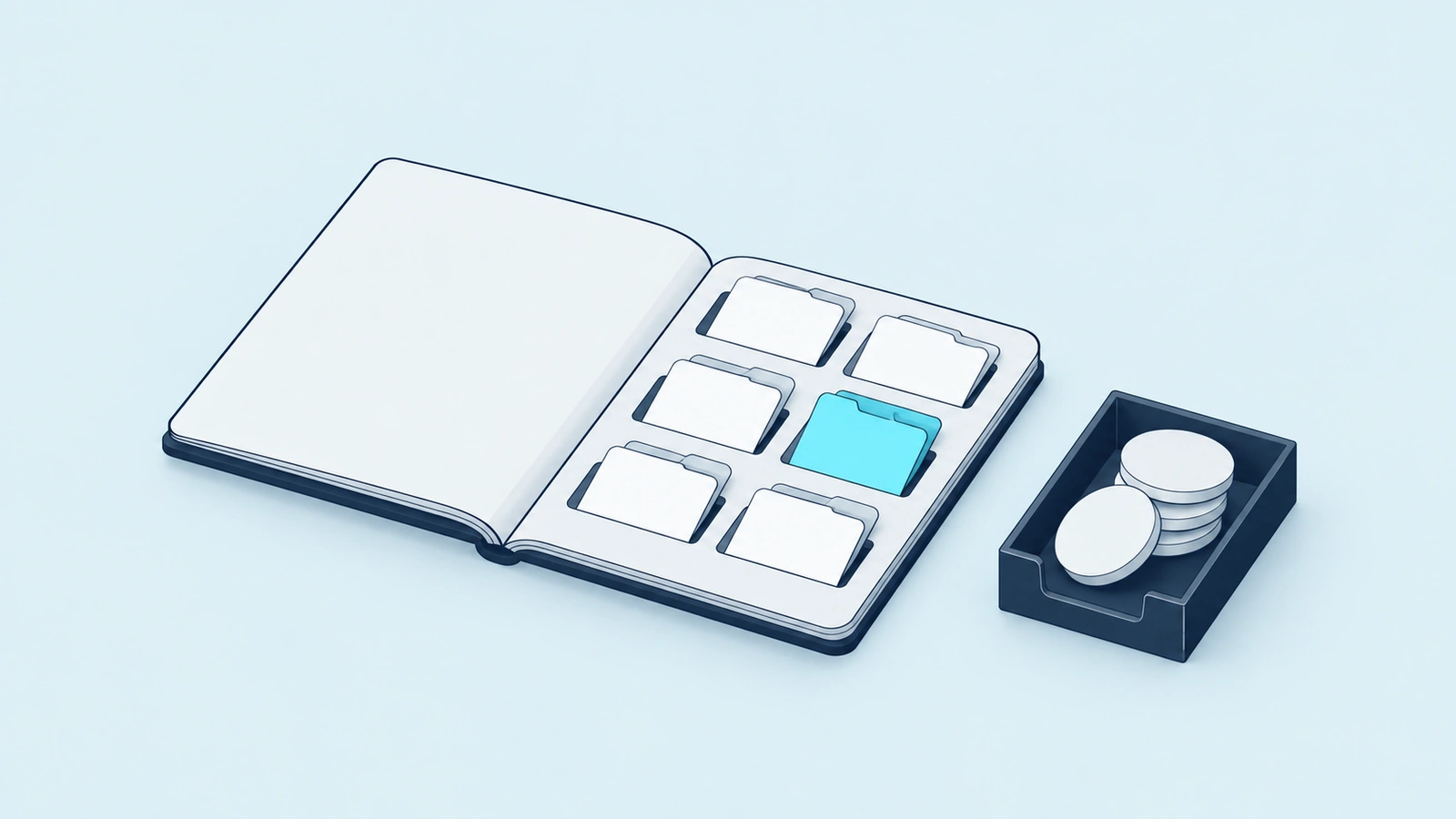 A receipt ledger holds settled usage records, with credit tokens in a separate tray.