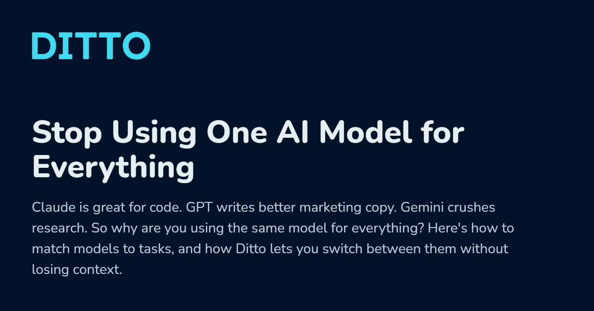 Stop Using One AI Model for Everything: How to Pick the Right One for ...