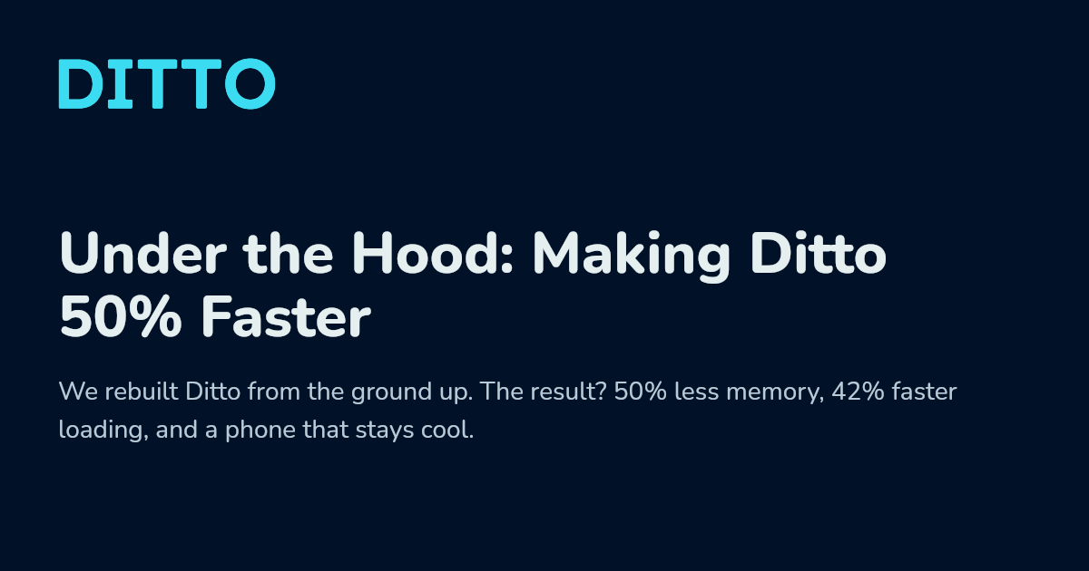 Ditto Ladder Under the Hood: Making Ditto 50% Faster - Ditto