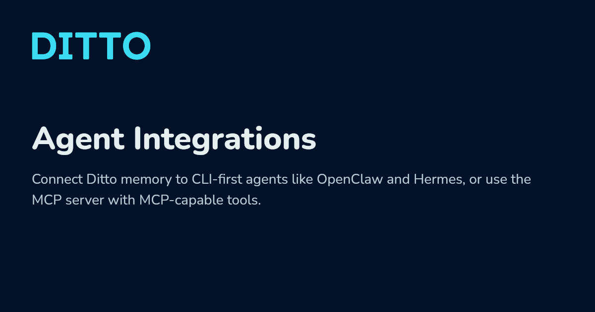 Agent Integrations - Ditto Docs