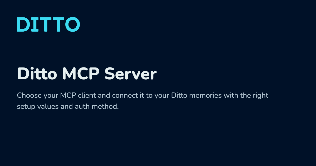 Ditto MCP Server - Ditto Docs