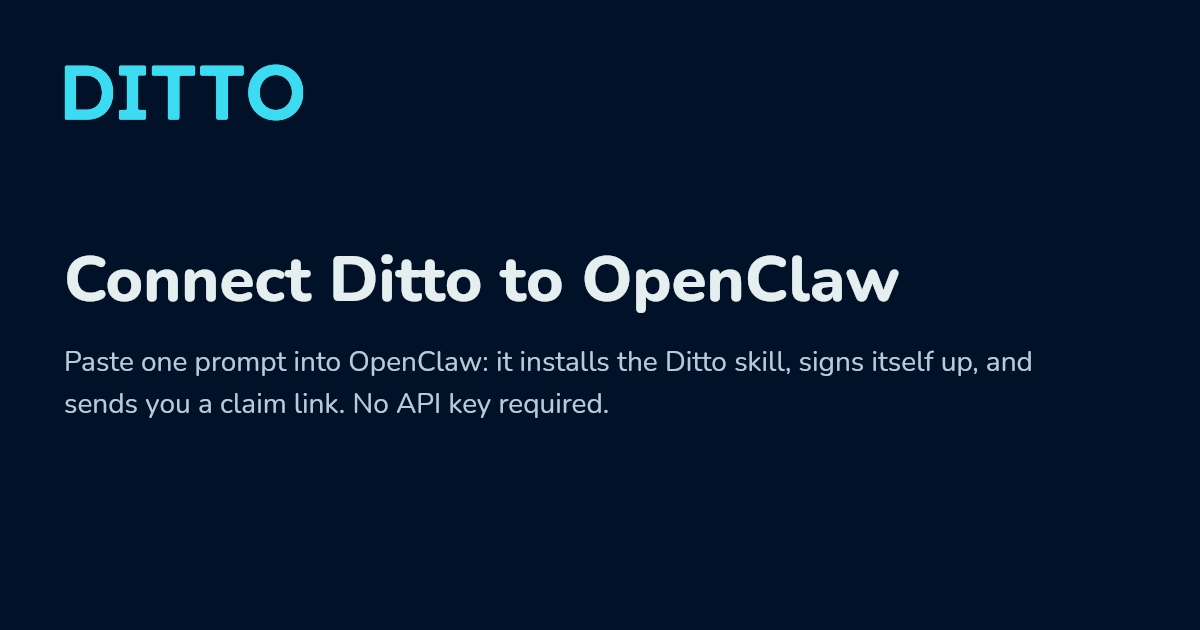 Connect Ditto to OpenClaw - Ditto Docs