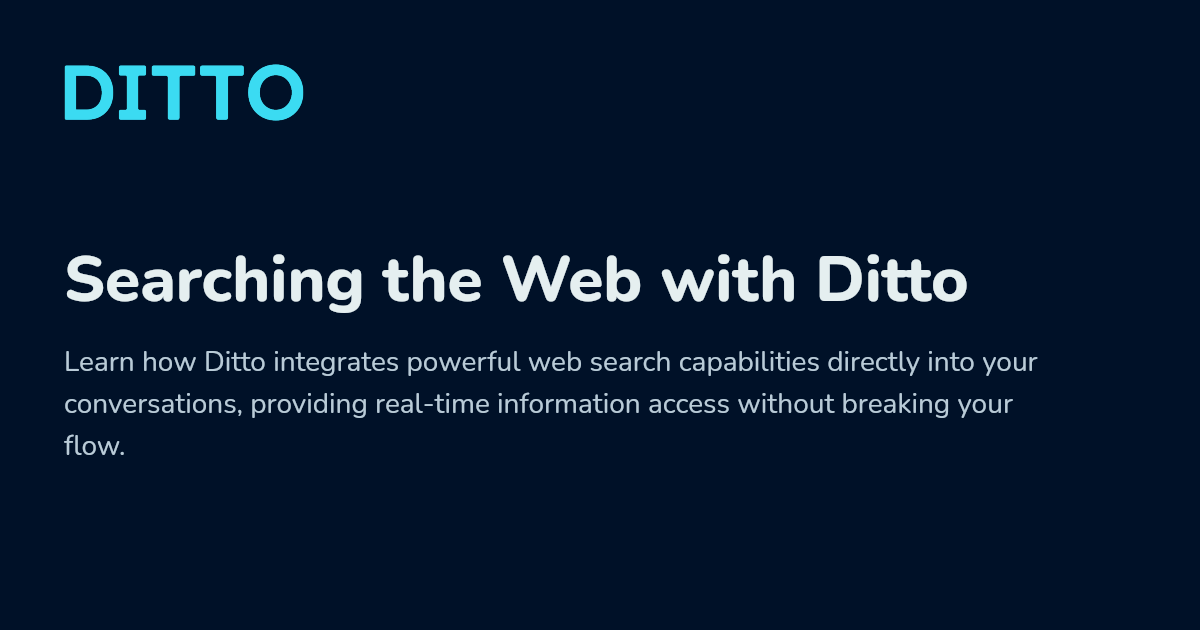 Searching the Web with Ditto - Ditto Docs